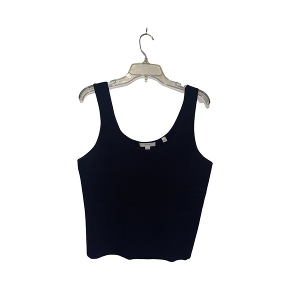 VINCE BLACK STRECH KNIT TANK SIZE LARGE minimal neutral quiet luxury old money - Picture 3 of 4